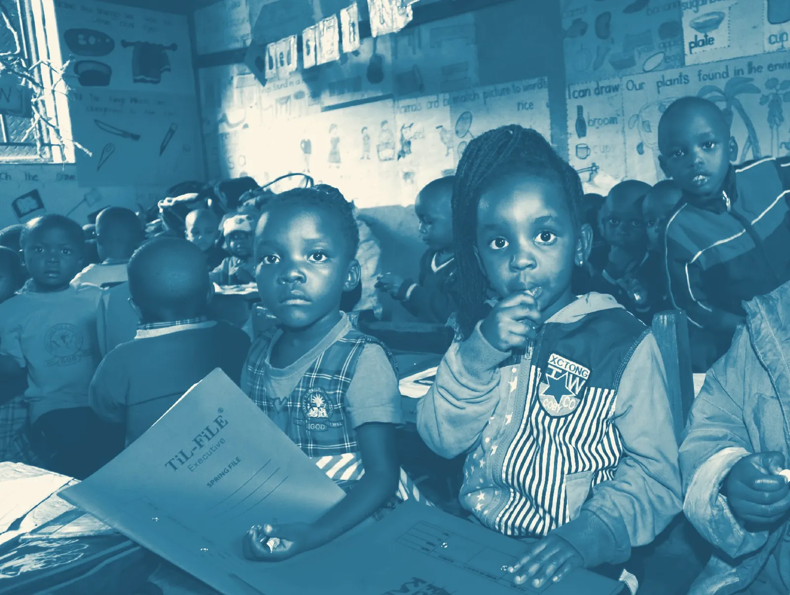 Young pupils in a classroom